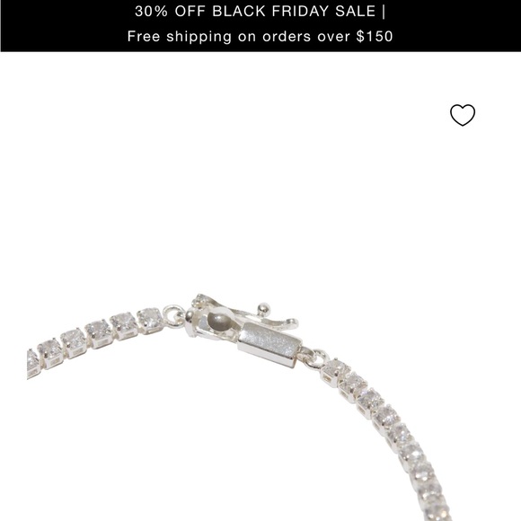 Silver Tennis Necklace - Picture 2 of 6